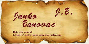 Janko Banovac vizit kartica